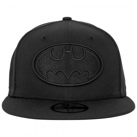 Batman Logo Black on Black New Era 59Fifty Fitted Hat